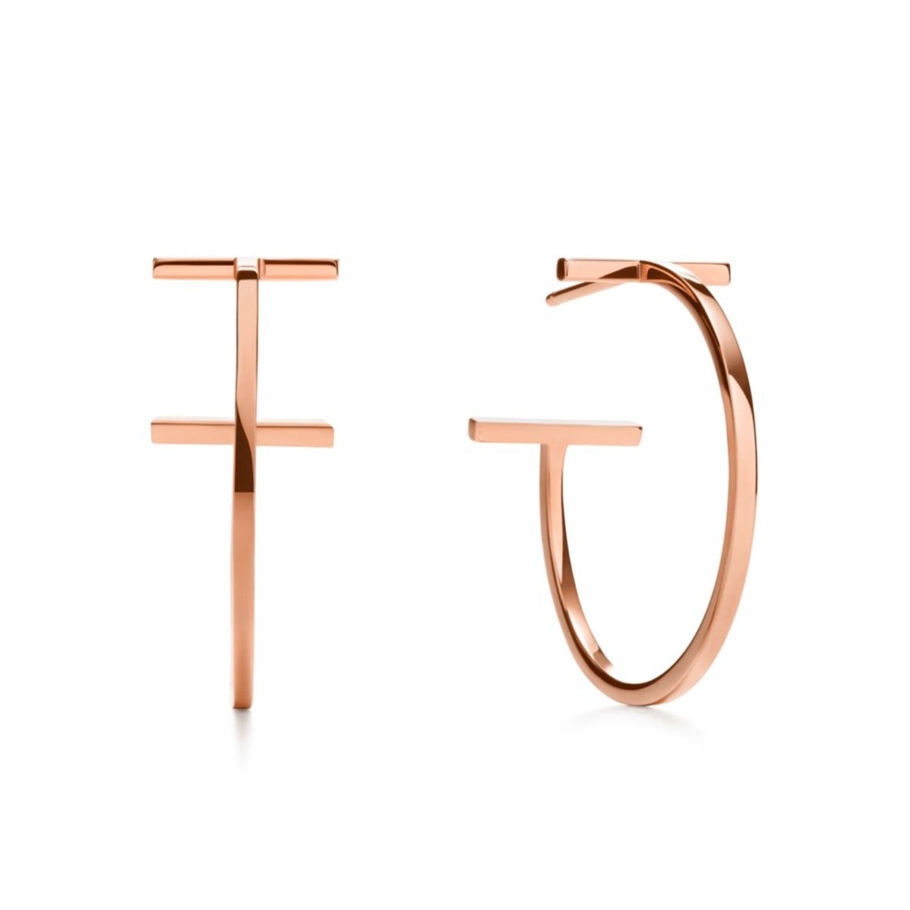 Tiffany T Rose Gold Hoop Earrings